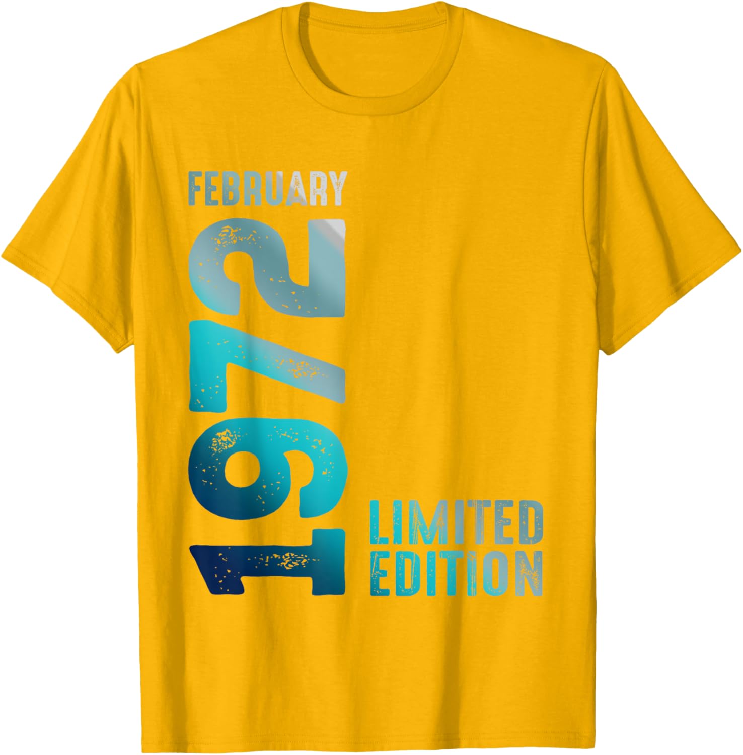 Limited Edition 1972 Birthday T-Shirt for February Birthdays - 11