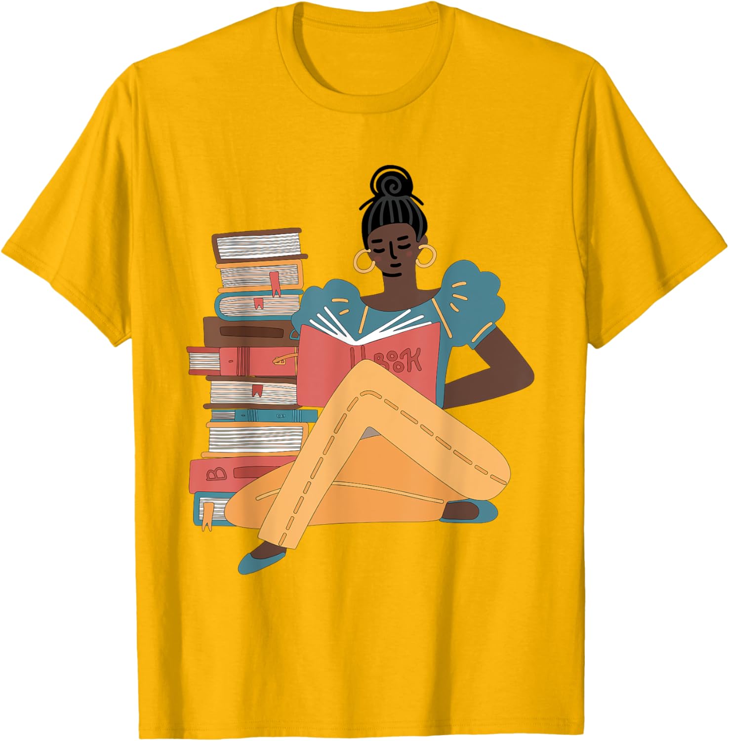 Black Brown Girls Read Books T-Shirt for Bookish Afro American Librarians - 12