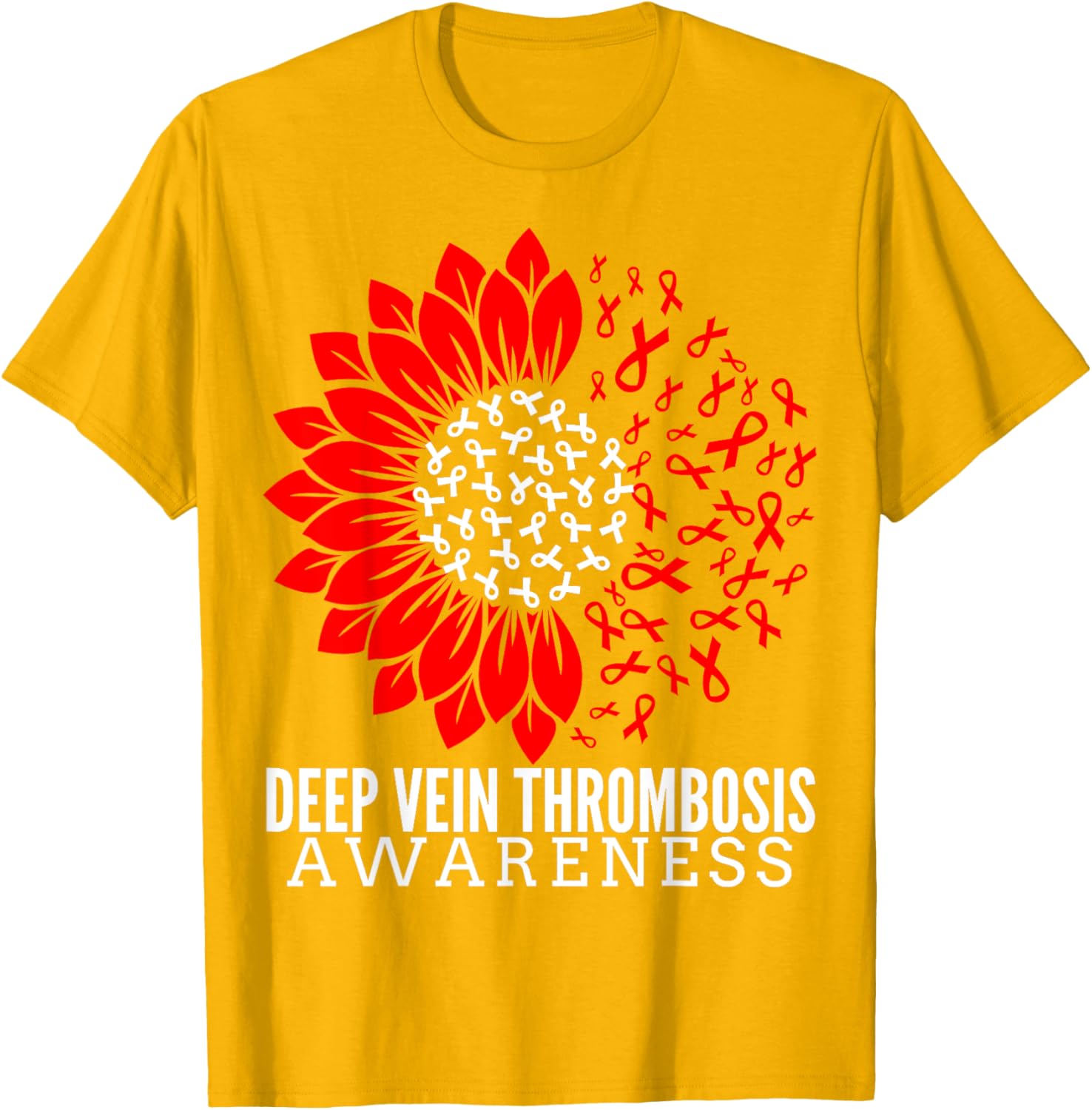 DVT Fighter Sunflower Ribbon T-Shirt for Deep Vein Thrombosis Awareness - 28