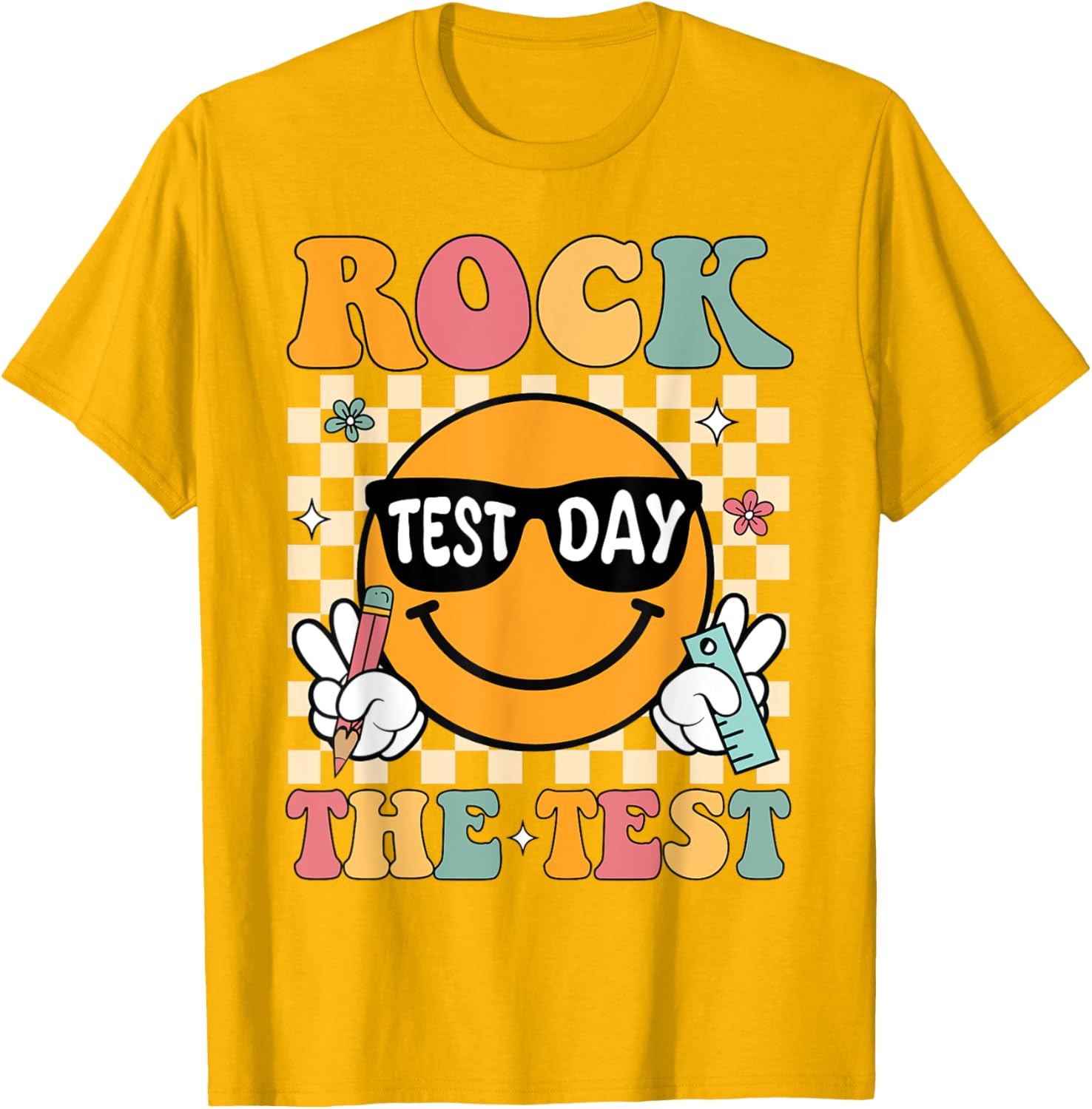 Test Day Rock The Test Teacher T-Shirt Motivational Gift for Educators - 21