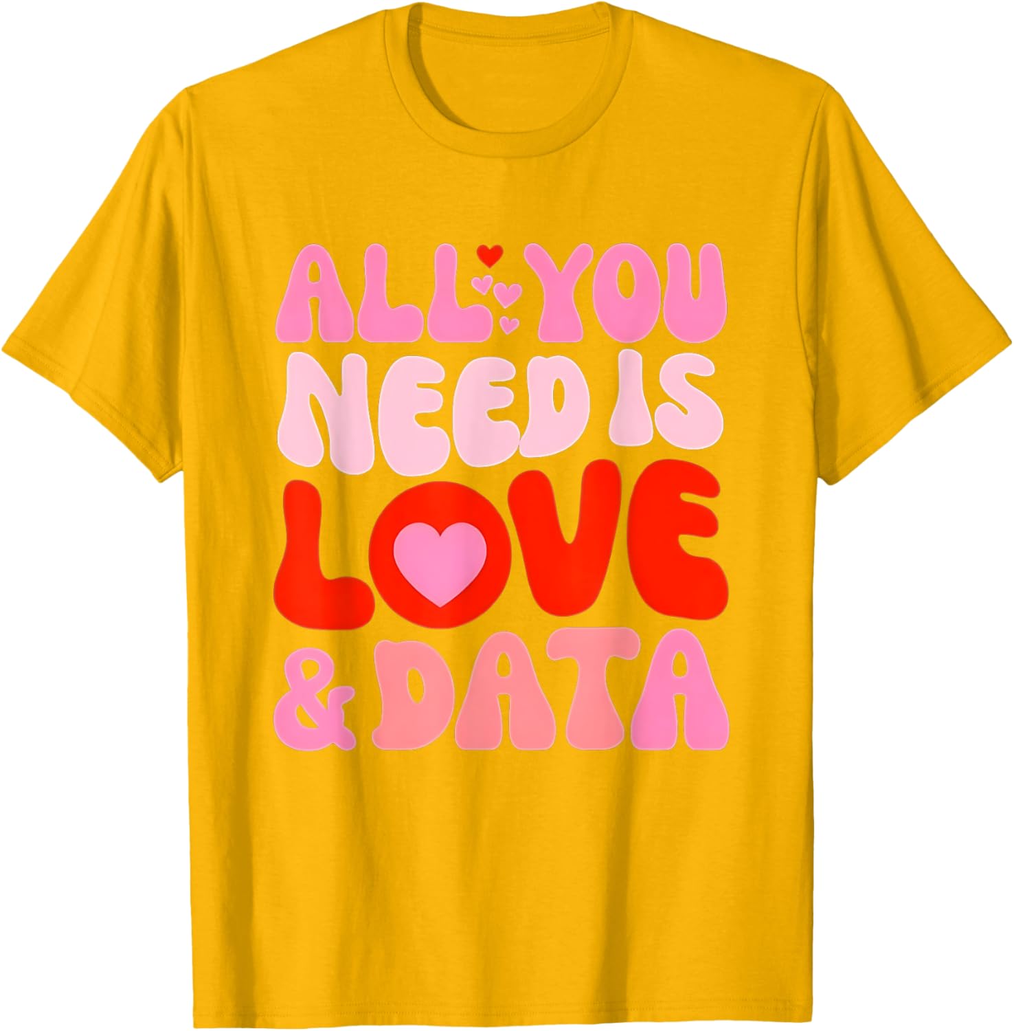 Retro Love and Data Teacher Valentine's Day T-Shirt for Educators - 24