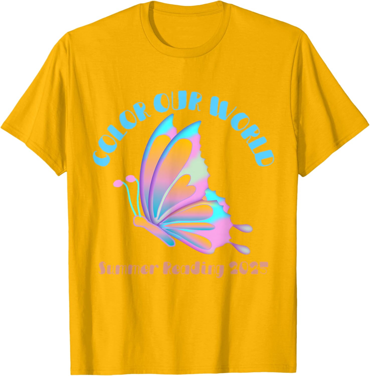 Color Our World Summer 2025 Butterfly T-Shirt for Reading Enthusiasts - 11