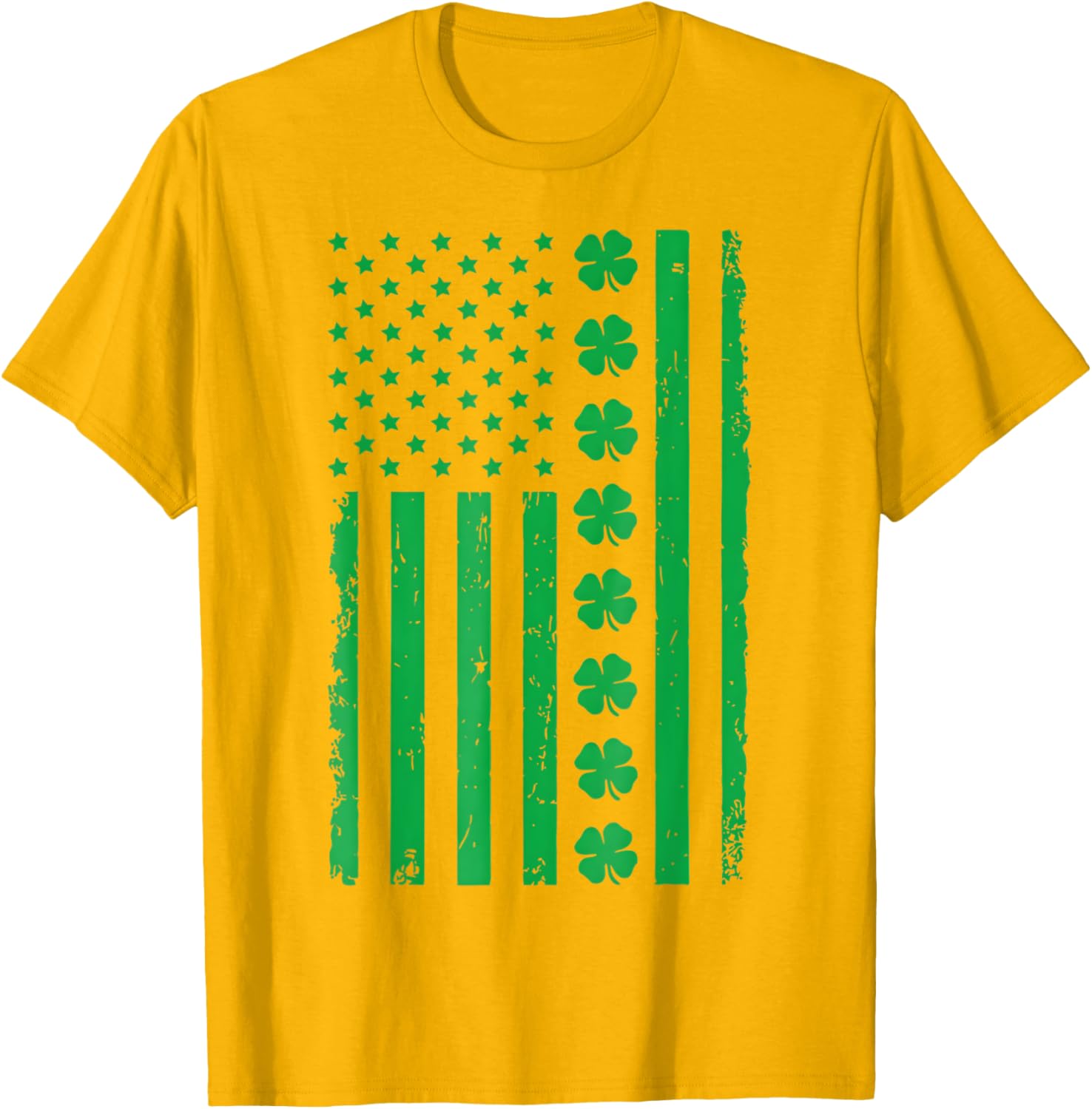 Stunning US American Flag T-Shirt with Shamrocks for St. Patrick's Day - 22