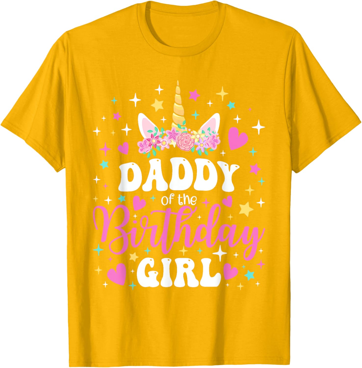 Family Matching Unicorn Daddy T-Shirt for Birthday Girl Celebration - 21