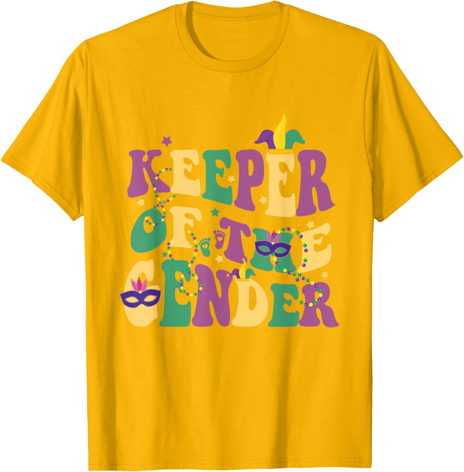 Keeper Of The Gender Reveal Mardi Gras Baby Shower T-Shirt for Fun Celebrations - 10