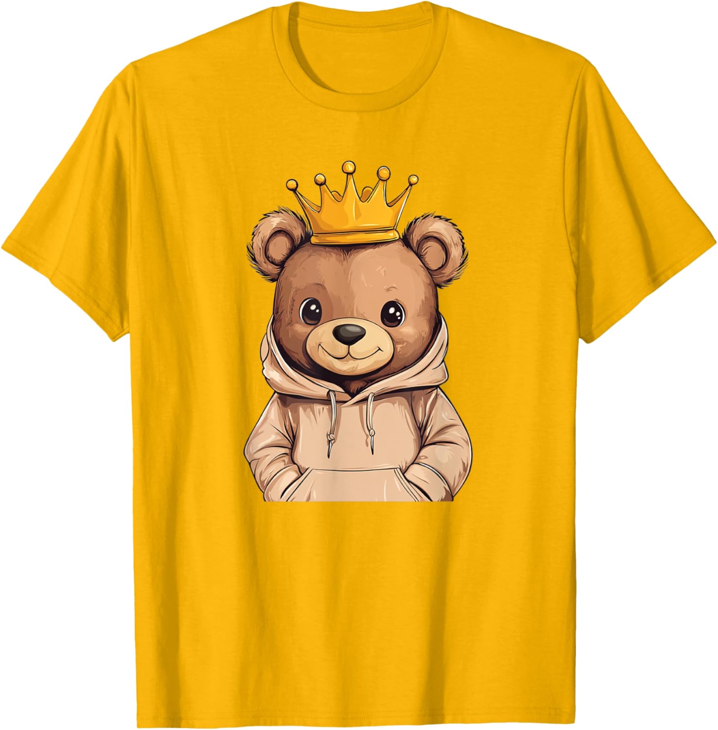 Adorable Cool Teddy Bear King with Crown and Sweater T-Shirt Outfit - 11