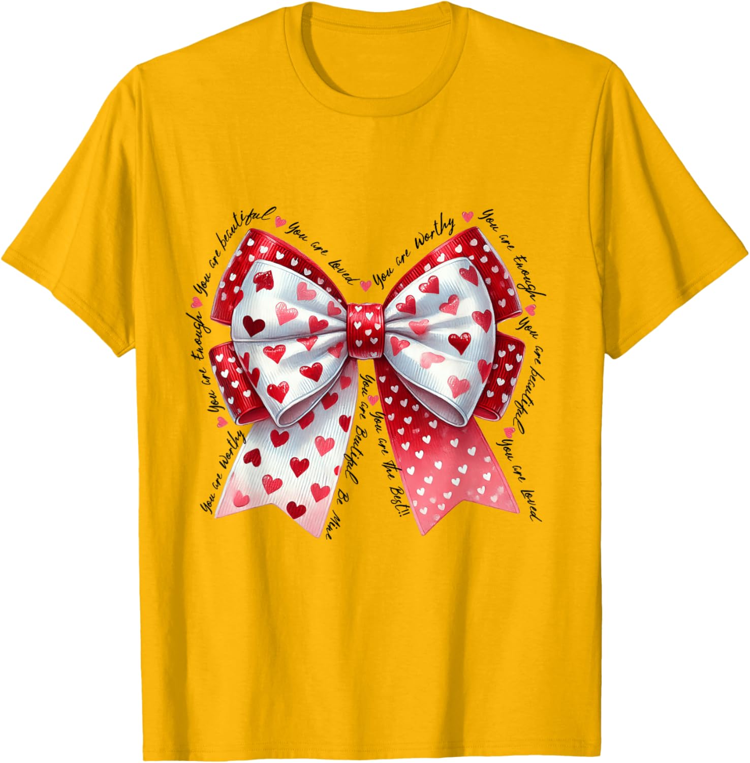 Adorable Cute Coquette Bow Ribbon Valentines Day T-Shirt for Women - 10