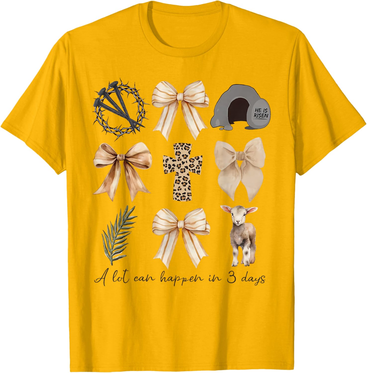Coquette Bow Christian Easter T-Shirt – A Lot Can Happen in Three Days - 22