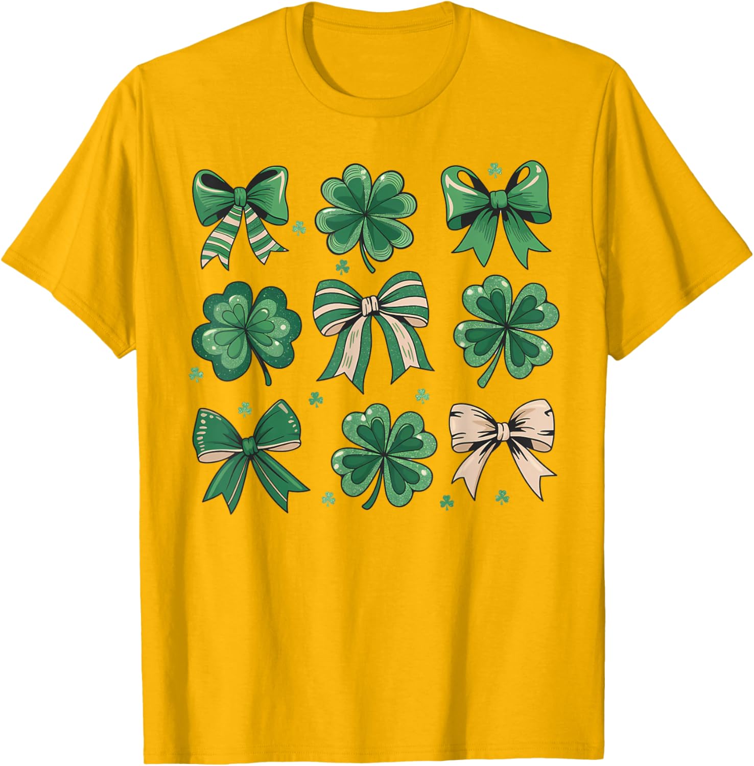 Cute Retro St Patricks Day Shamrock Bow T-Shirt for Festive Fun - 10