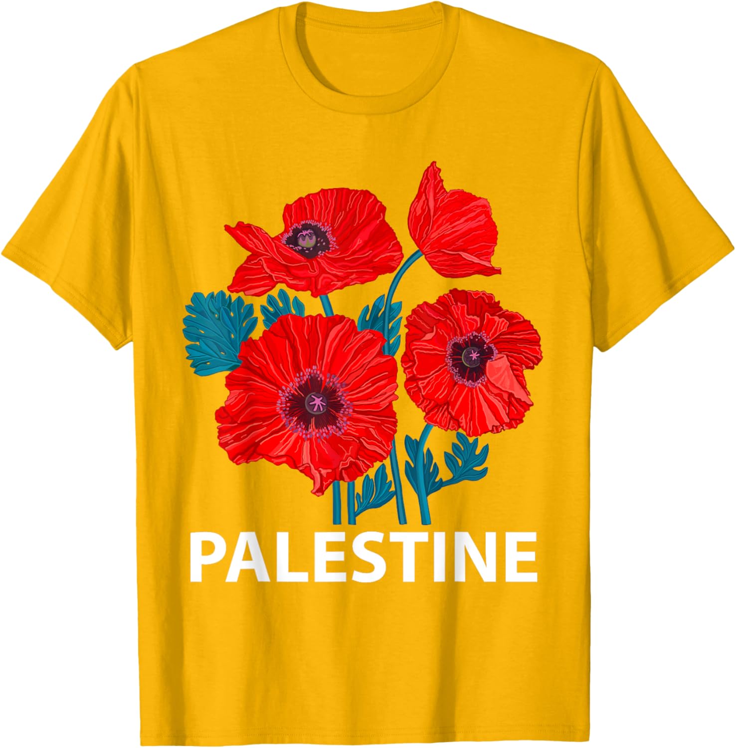 Palestine Patriotic Poppy T-Shirt for Palestinian Resistance Support - 14