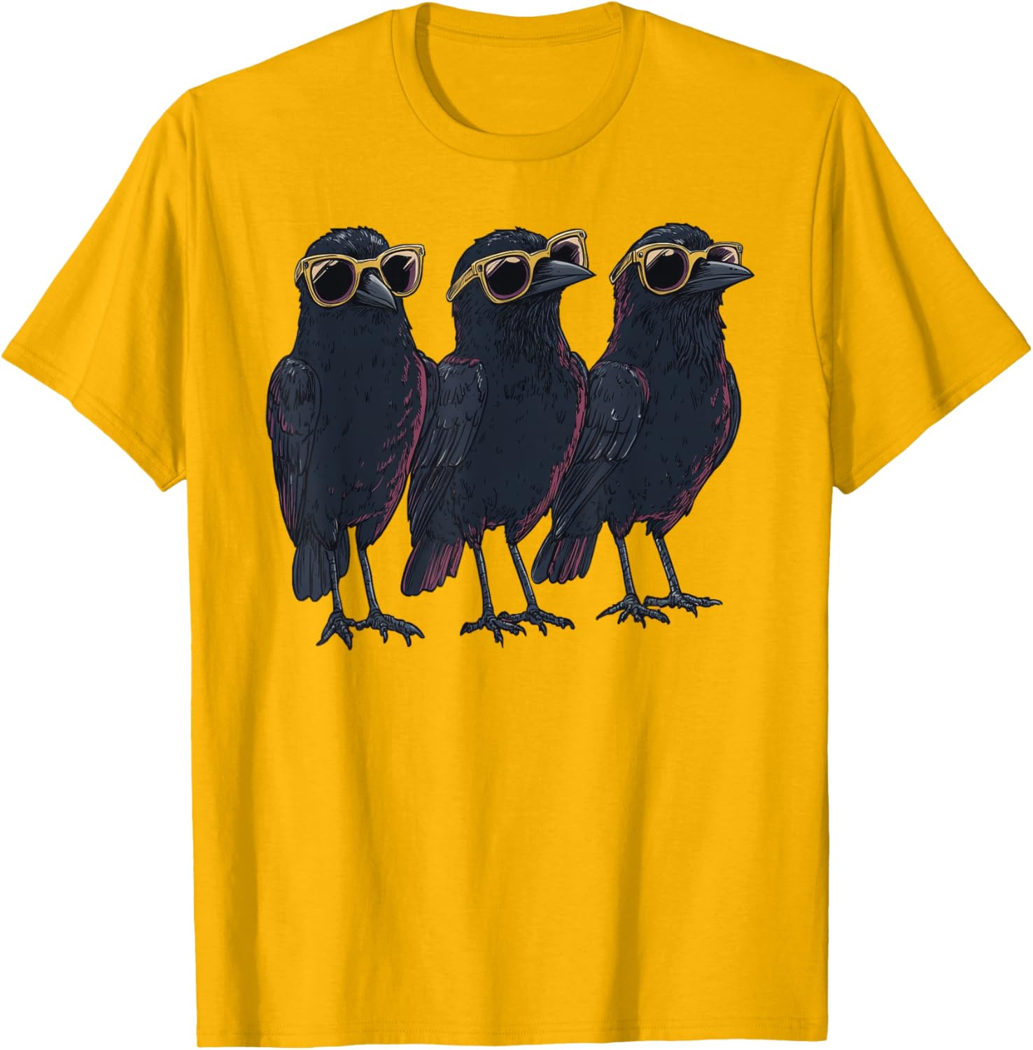 Cool Crow Raven T-Shirt with Sunglasses for Bird Lovers and Trendsetters - 5