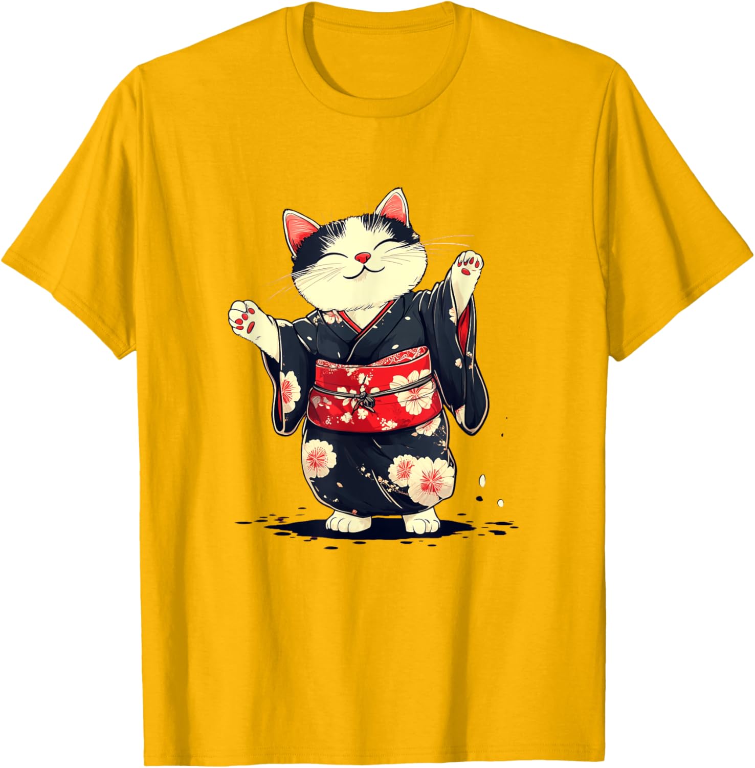 Pretty Kimono Cat T-Shirt for Japanese Style Lovers - Unisex Kids Adults - 14