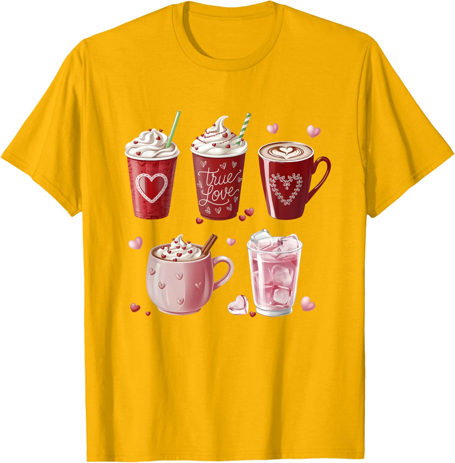 Coffee Lover Valentine T-Shirt Cute Coffee Cups Design for Him or Her - 18