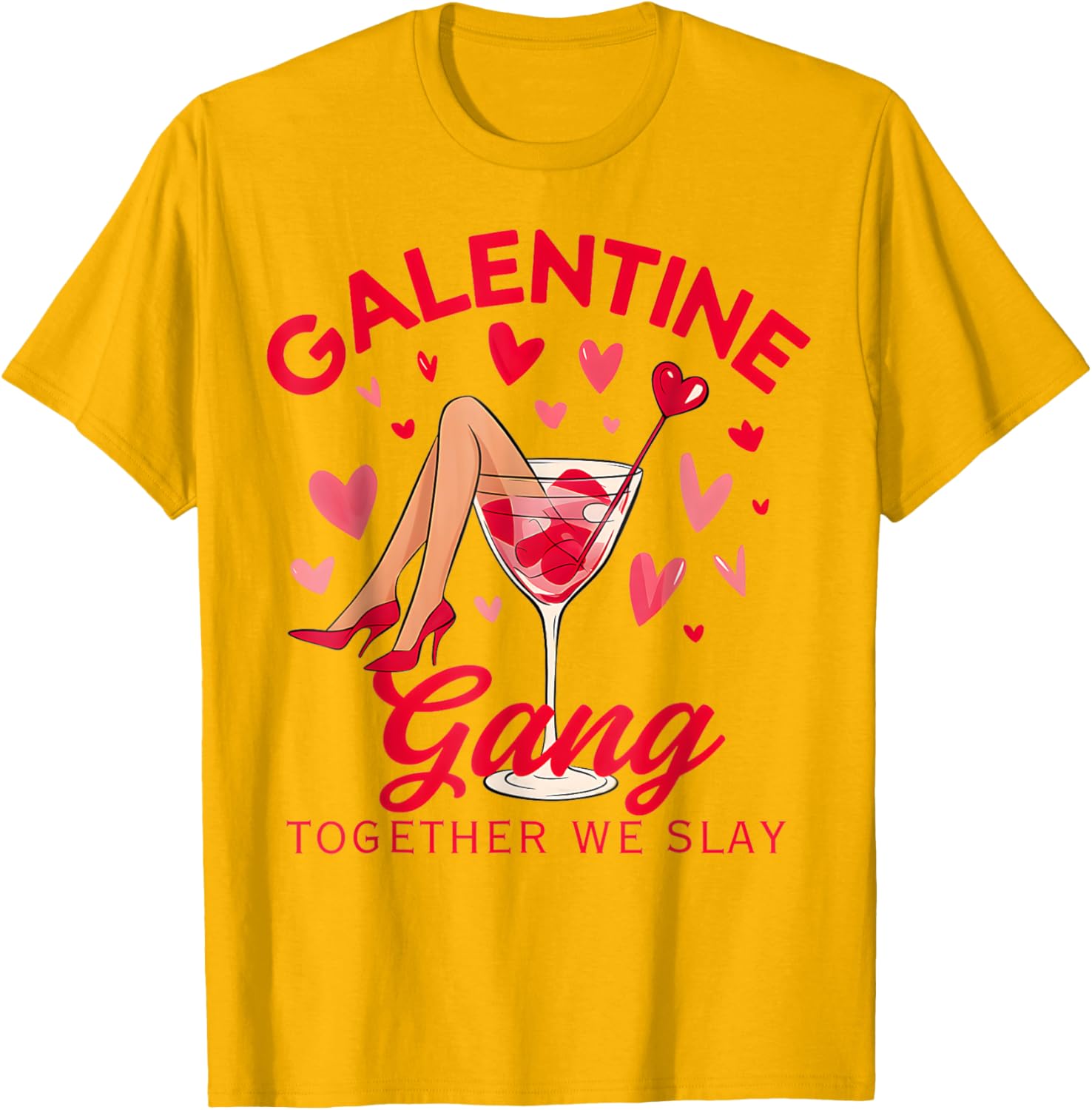 Galentine Gang Together We Slay Valentine's Day T-Shirt for Women and Girls - 8