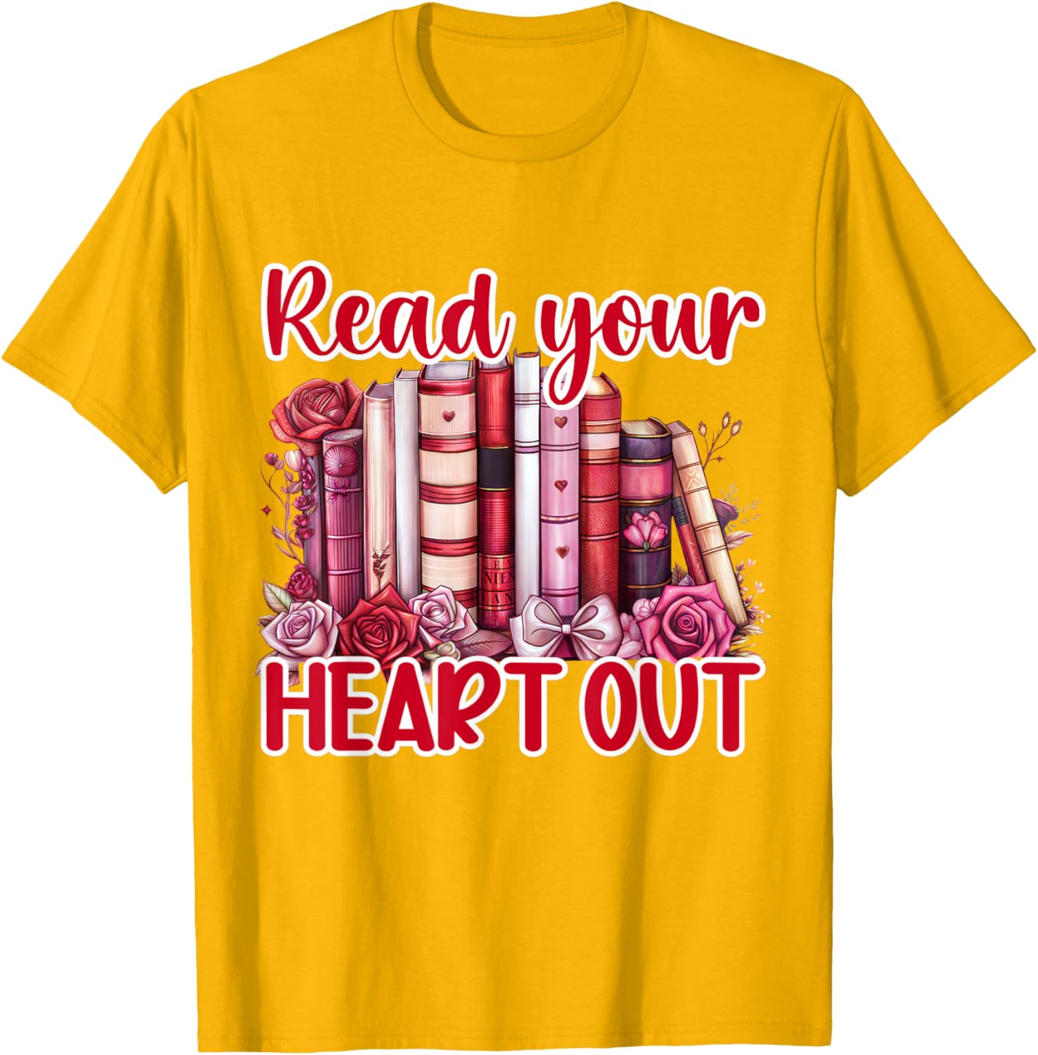 Retro Read Your Heart Out Valentine's Day T-Shirt for Book Lovers and Teachers - 20
