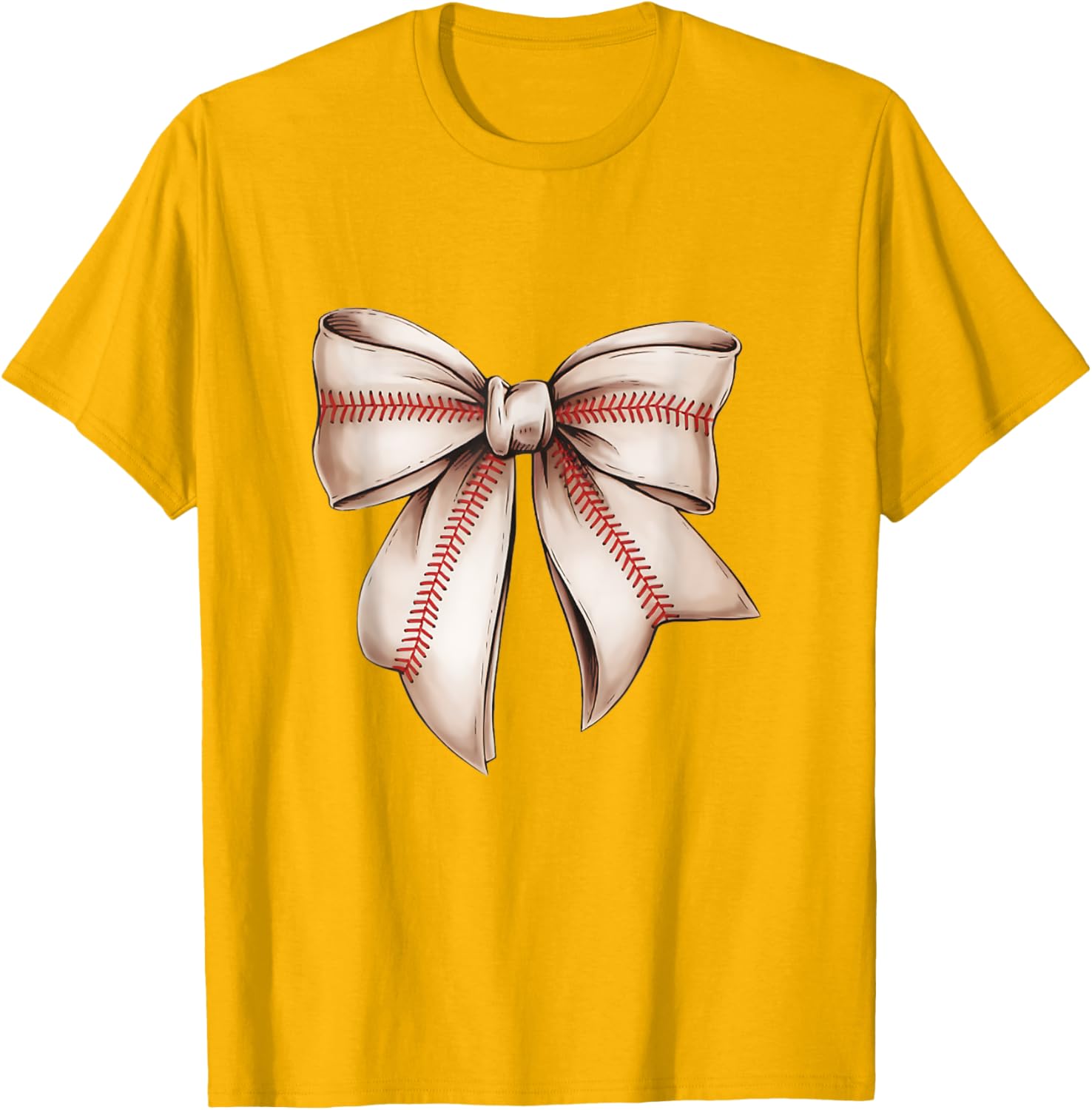 Retro Baseball Bow T-Shirt for Sports Lovers, Fun Sublimation Design - 26