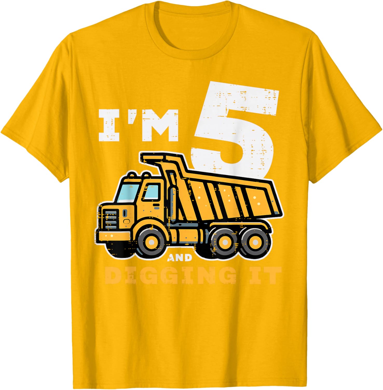 5th Birthday Dump Truck T-Shirt for Boys I’m 5 Digging It Fun Kids Tee - 22