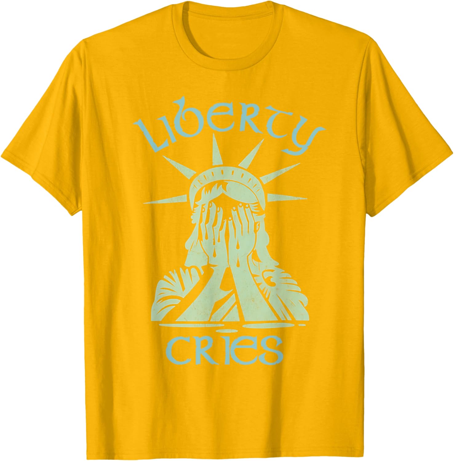 Statue of Liberty Headache Disgust Cry T-Shirt for American Pride - 6