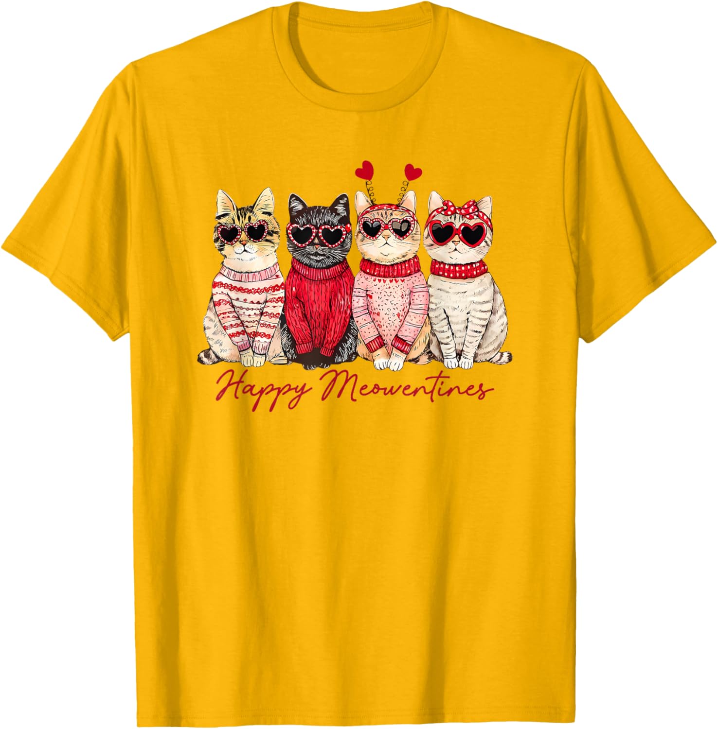 Happy Meowentines Cat T-Shirt for Valentine's Day Love and Fun - 12