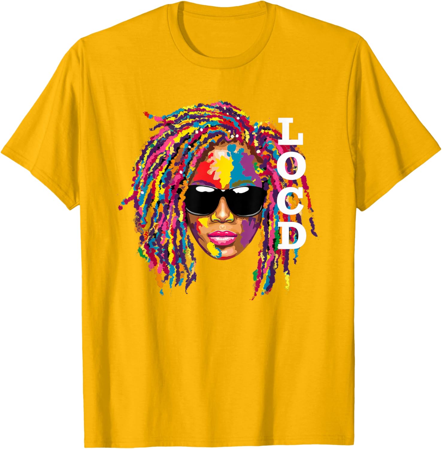 Loc'd For Life Afro Locs T-Shirt for Black Melanin Women - Stylish Dreadlocks Apparel - 13