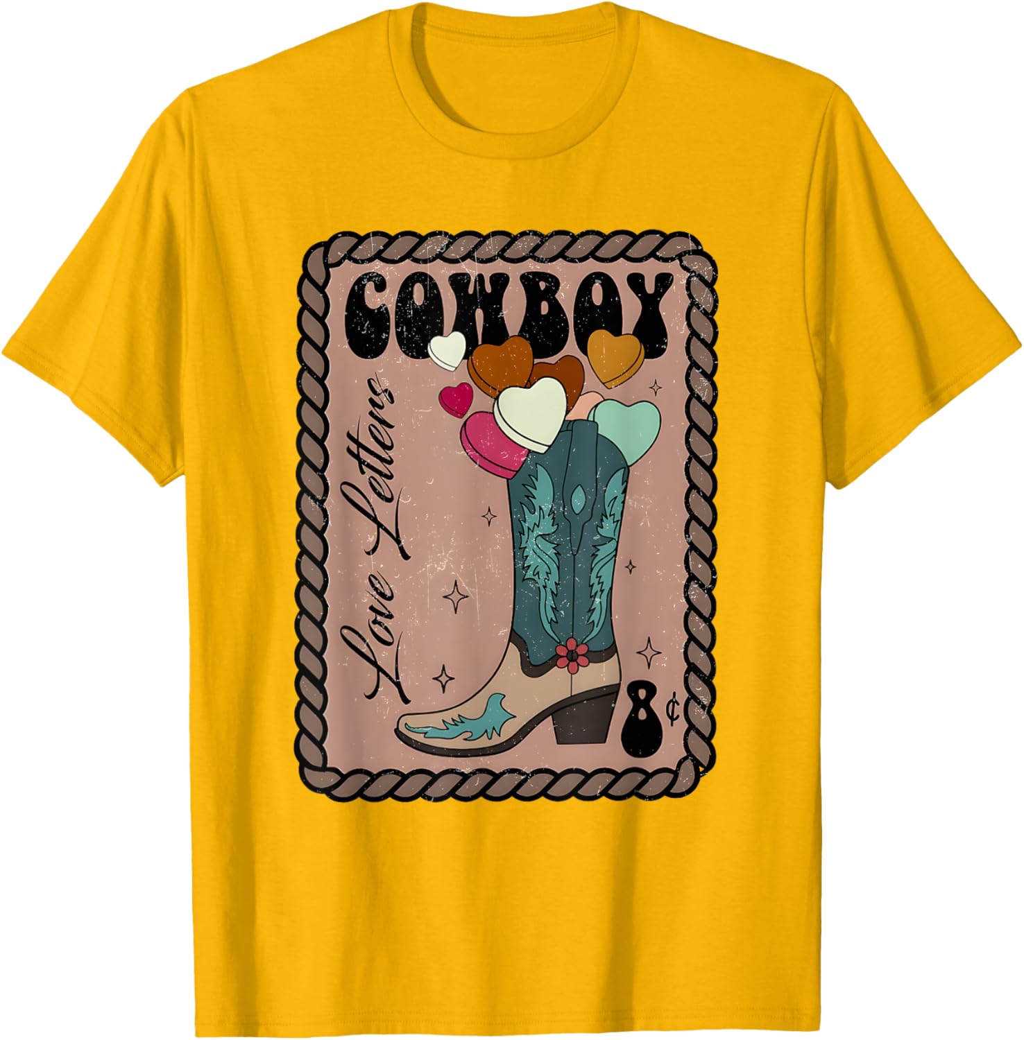 Cute Cowboy Love Letter Retro Valentine T-Shirt for Western Lovers - 21