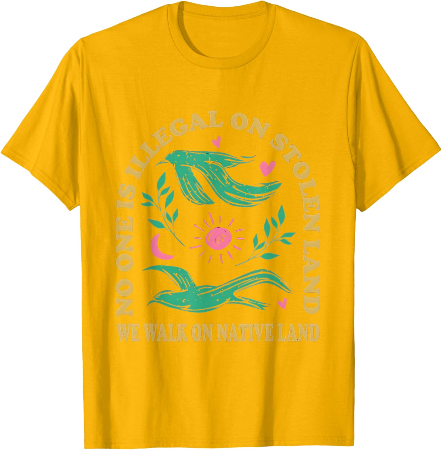 No One Is Illegal On Stolen Land Native American T-Shirt for All Ages - 1