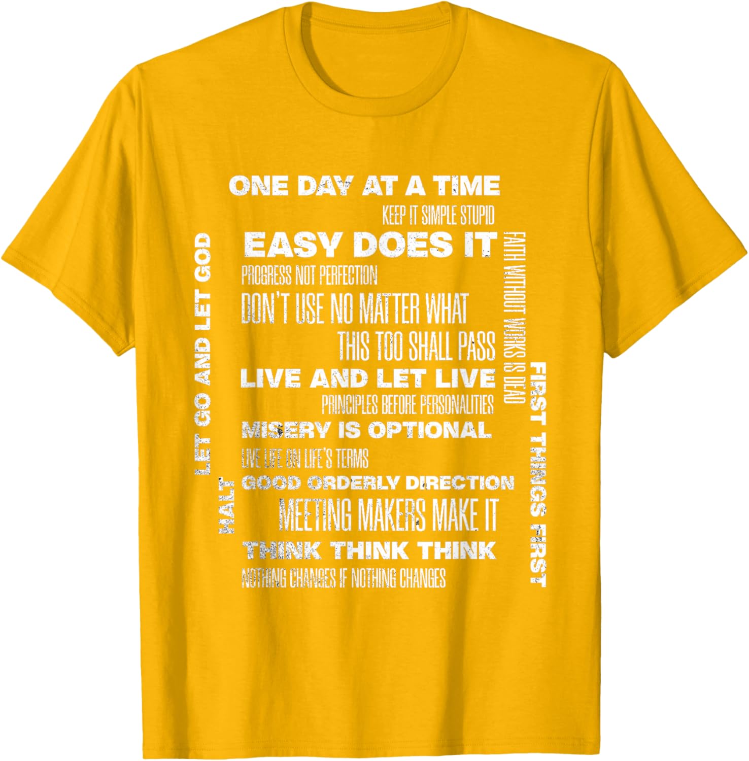 One Day At A Time Inspirational Recovery Sobriety Anniversary T-Shirt - 16