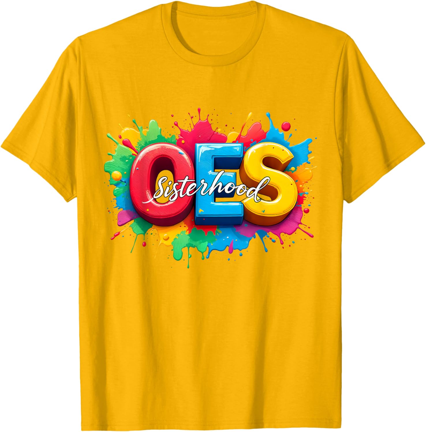 Colorful OES Sisterhood Watercolor T-Shirt for Eastern Star Fans - 21