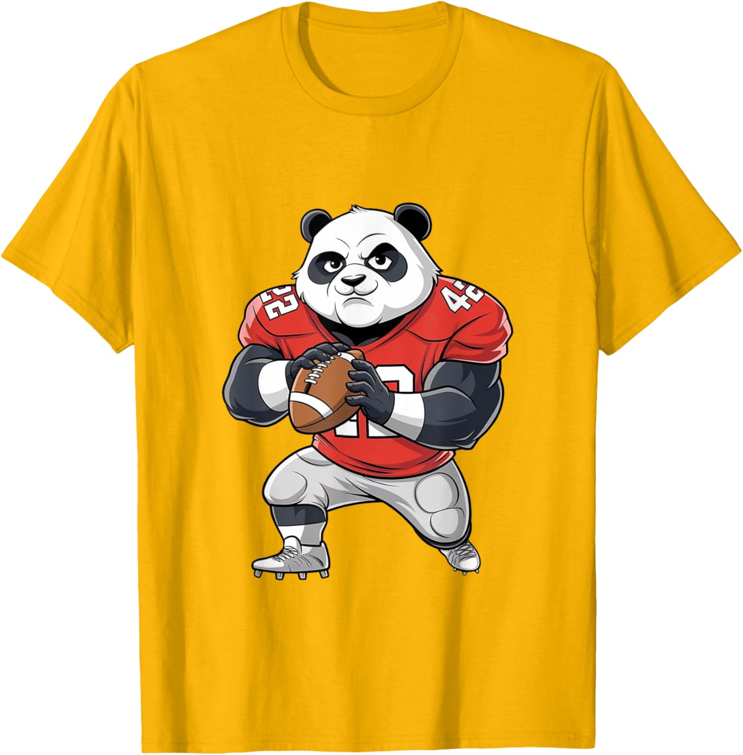 Cute Panda Plays Football T-Shirt for Kids and Sports Fans - 15