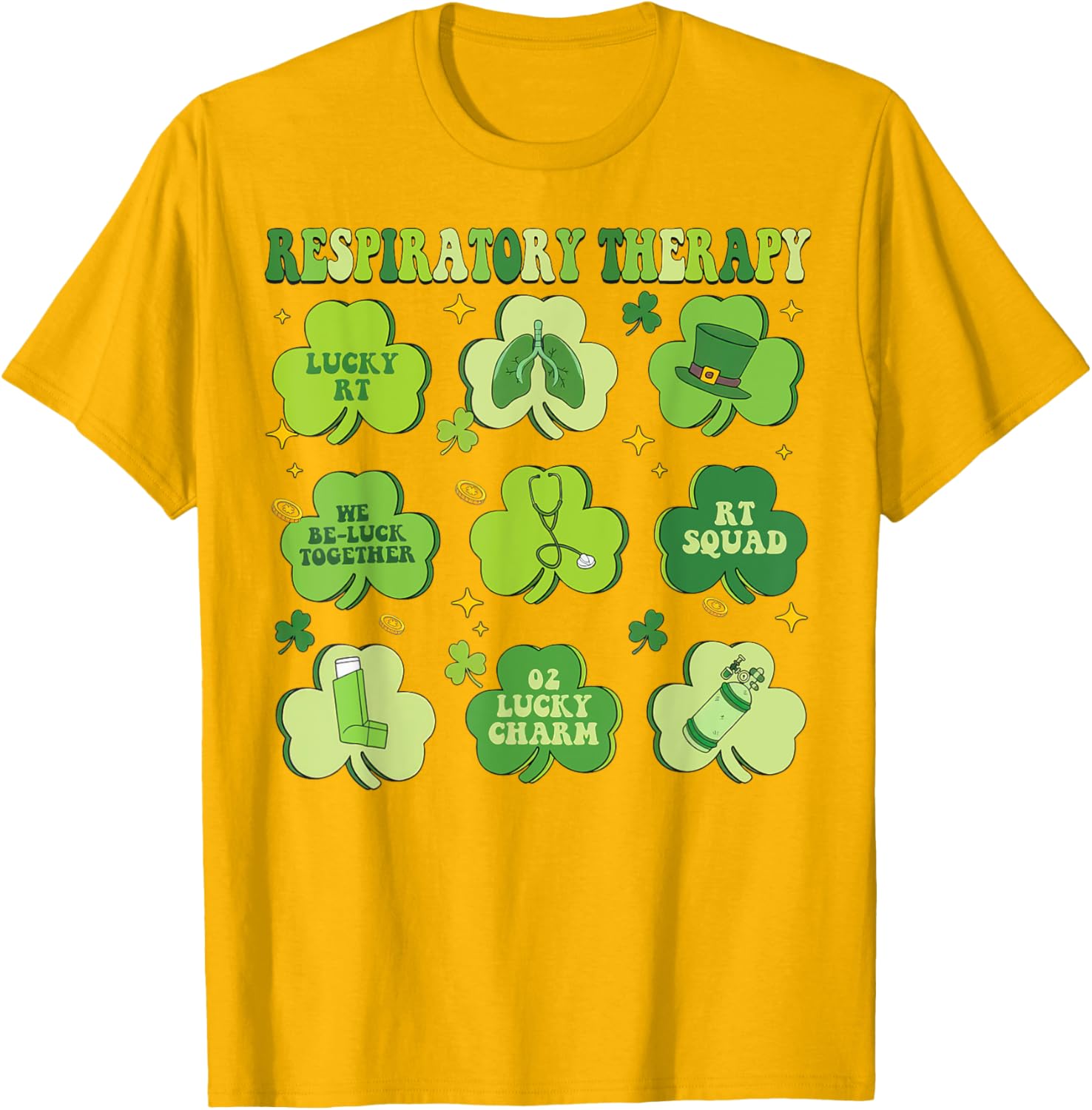 St Patrick's Day Shamrock T-Shirt for Respiratory Therapists - 6