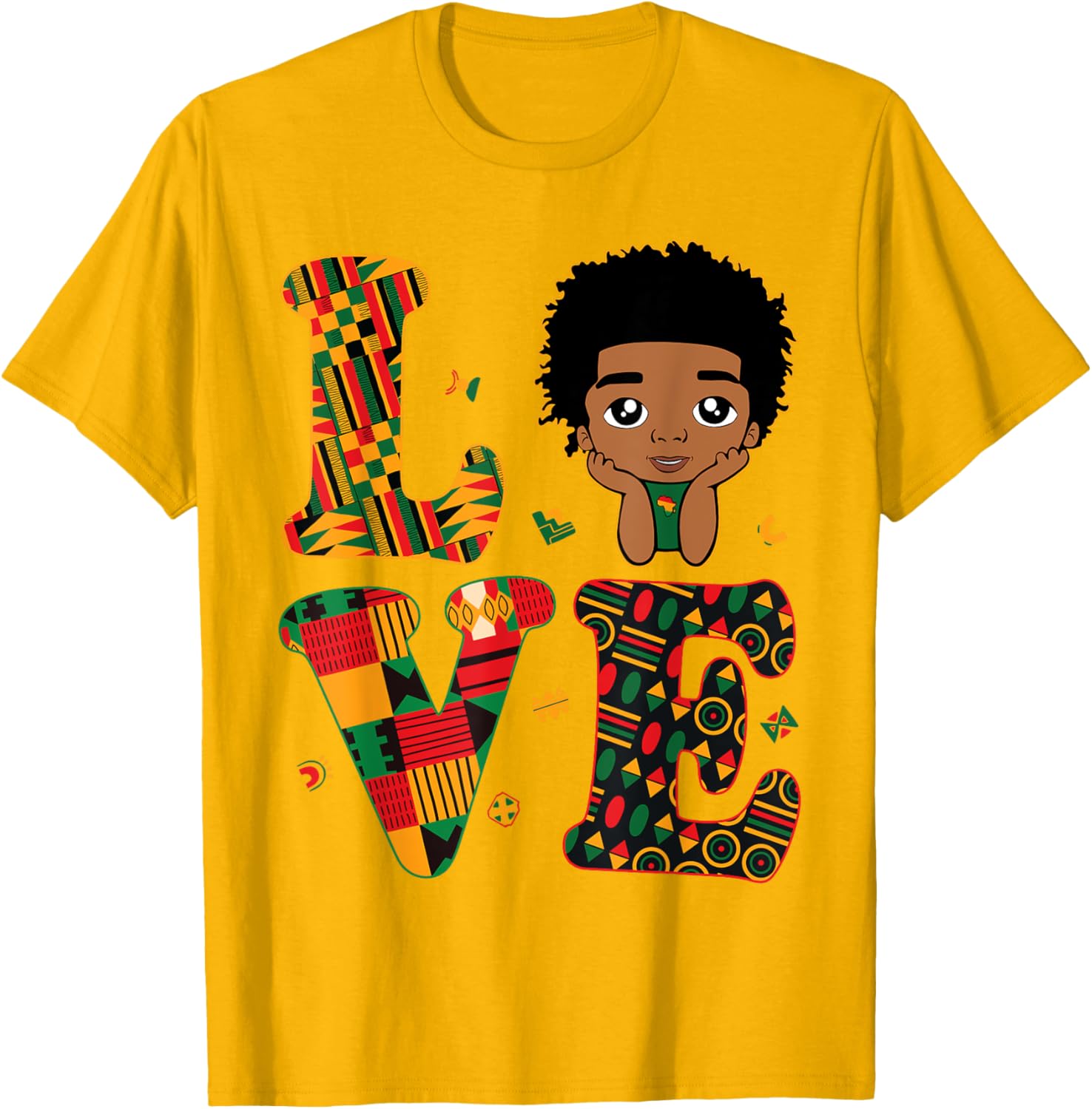 Proud LOVE African Kente Toddler Boys T-Shirt for Black History Month - 21