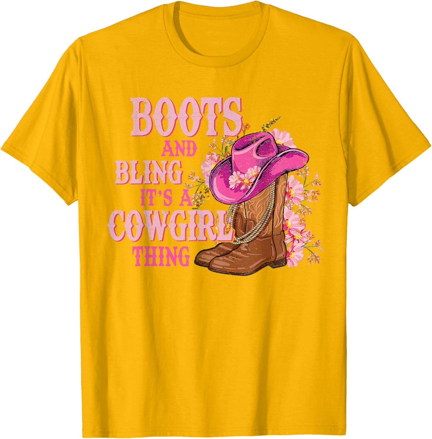 Cowgirl Style Boots and Bling Rodeo Love T-Shirt for Country Girls - 23