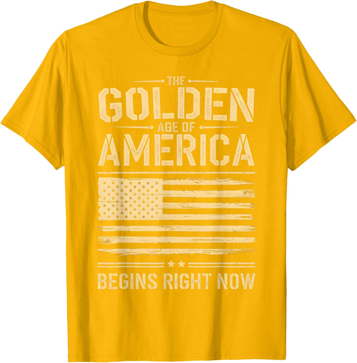 Golden Age of America Distressed T-Shirt with USA Flag Design - 22