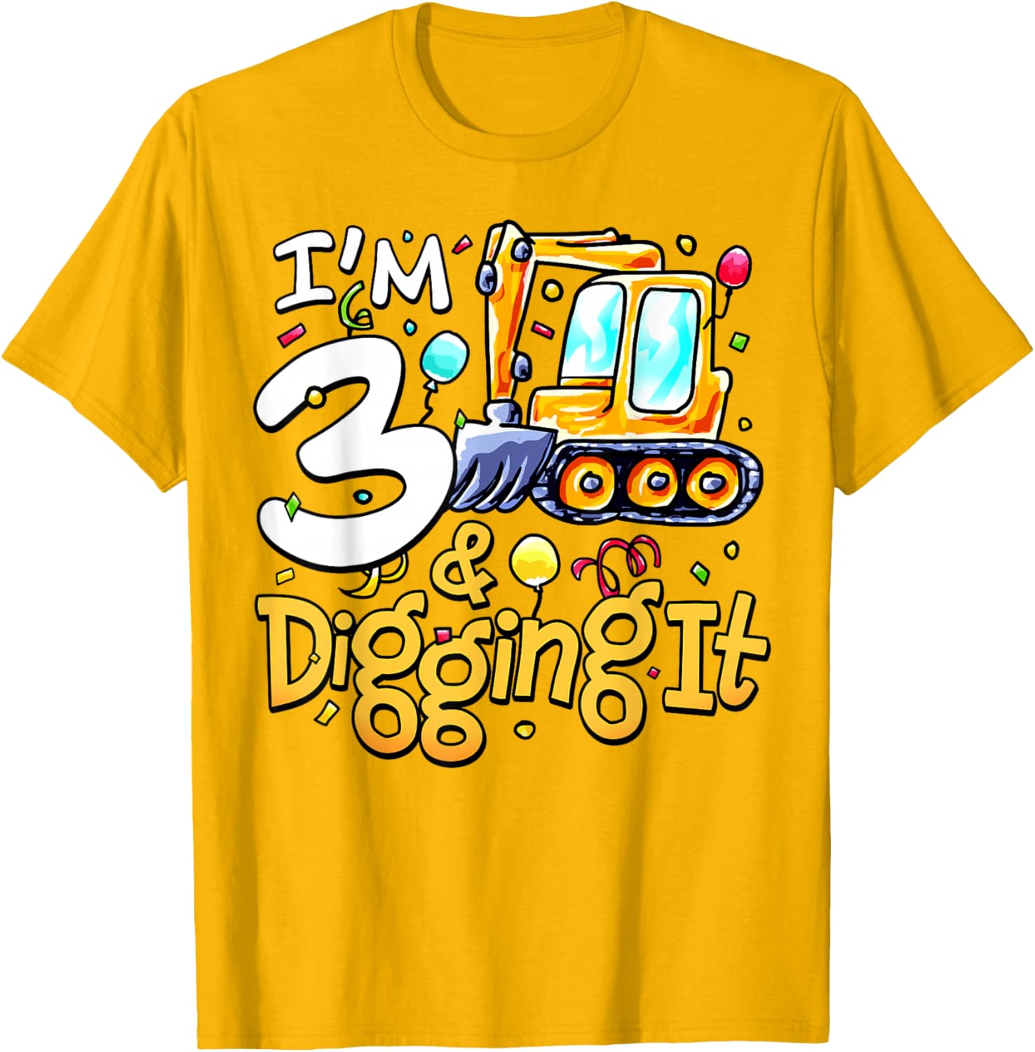 Construction Themed 3rd Birthday Shirt for Boys Cute T-Shirt Gift - 6