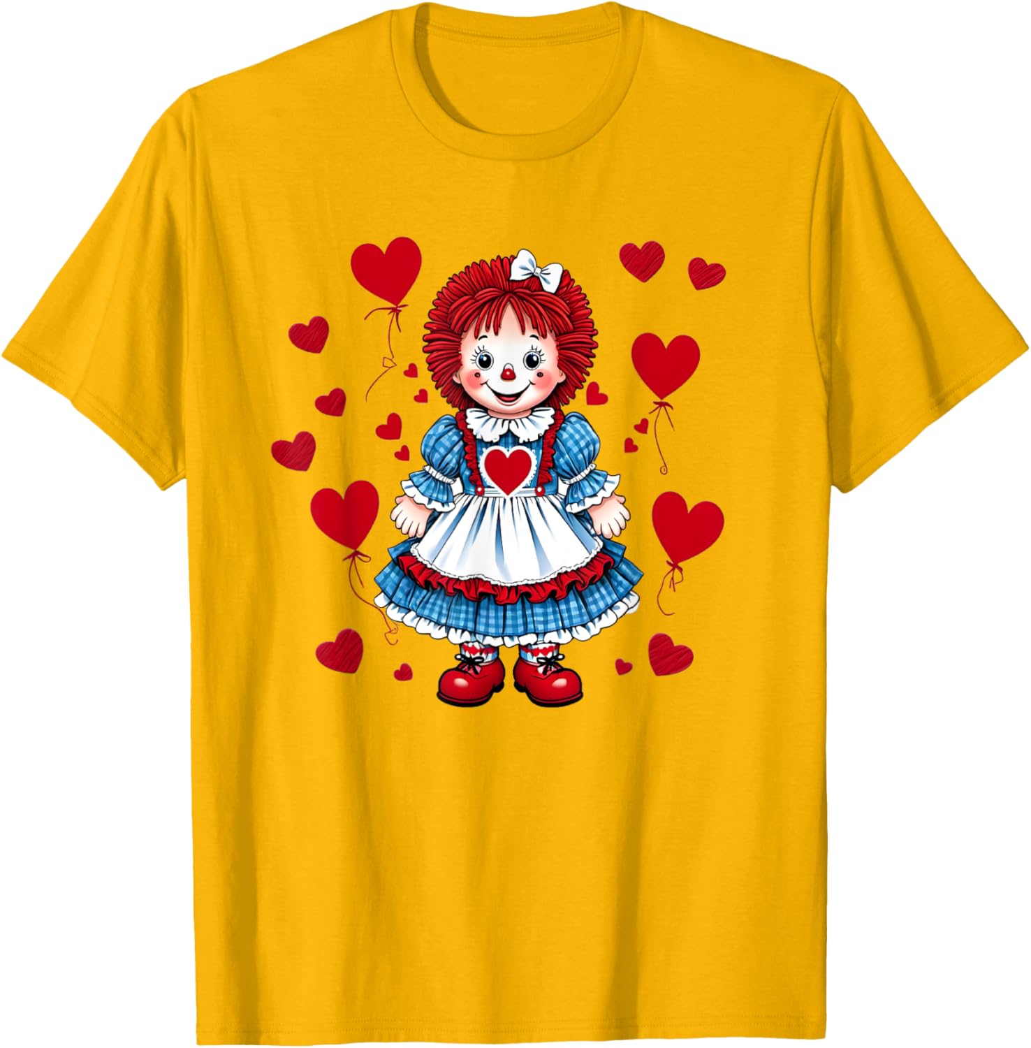 Raggedy Ann Valentine's Day Heart T-Shirt for Sweethearts and Friends - 16