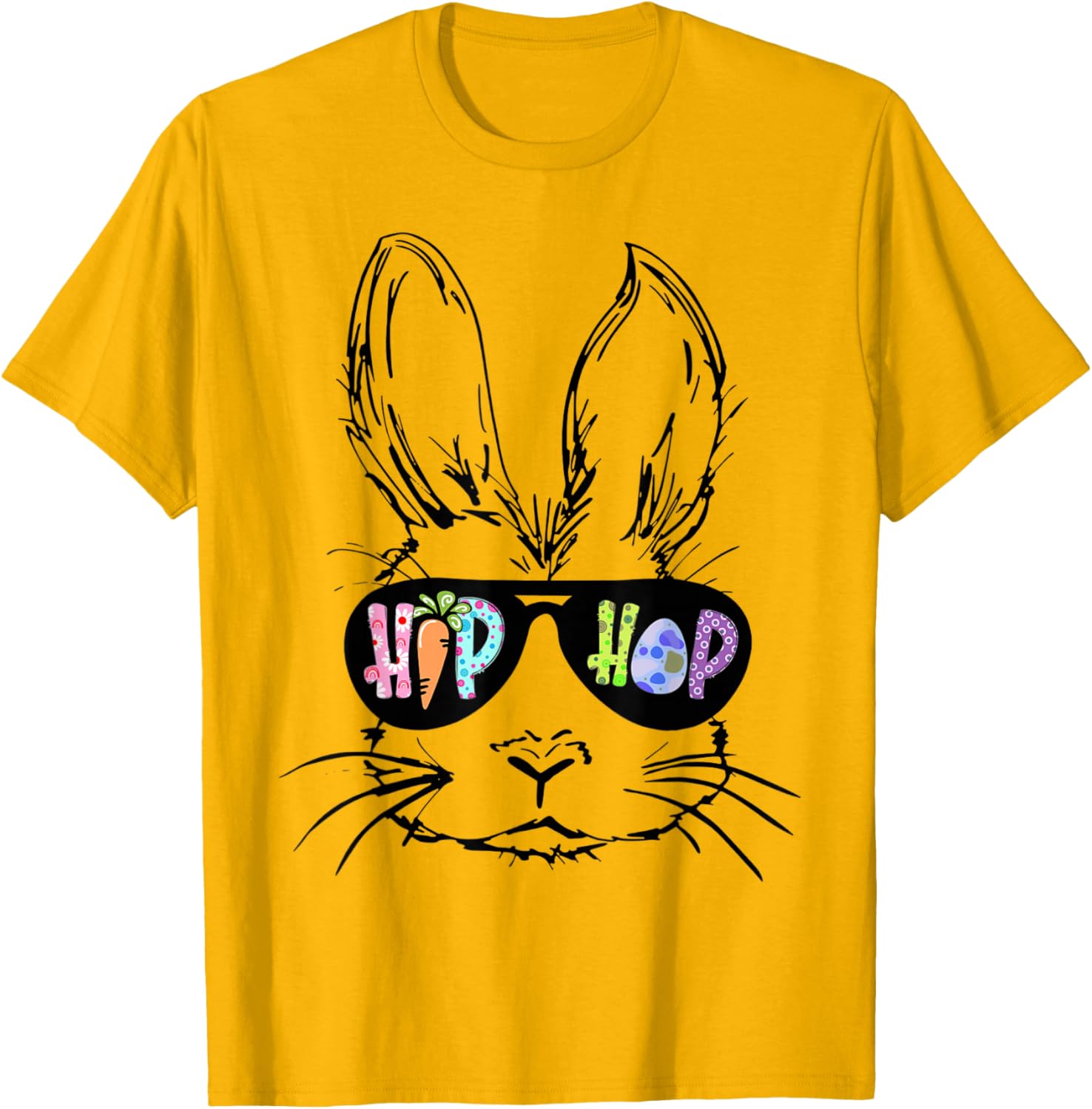 Hip Hop Bunny in Sunglasses Funny Easter T-Shirt for Rabbit Lovers - 2