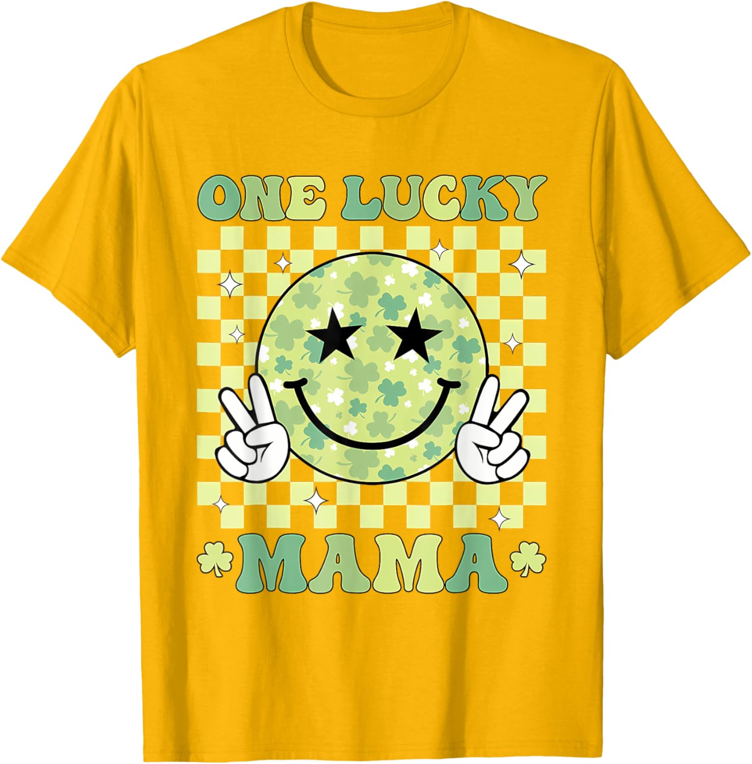 One Lucky Mama St Patricks Day 2025 Retro T-Shirt for Moms - 1