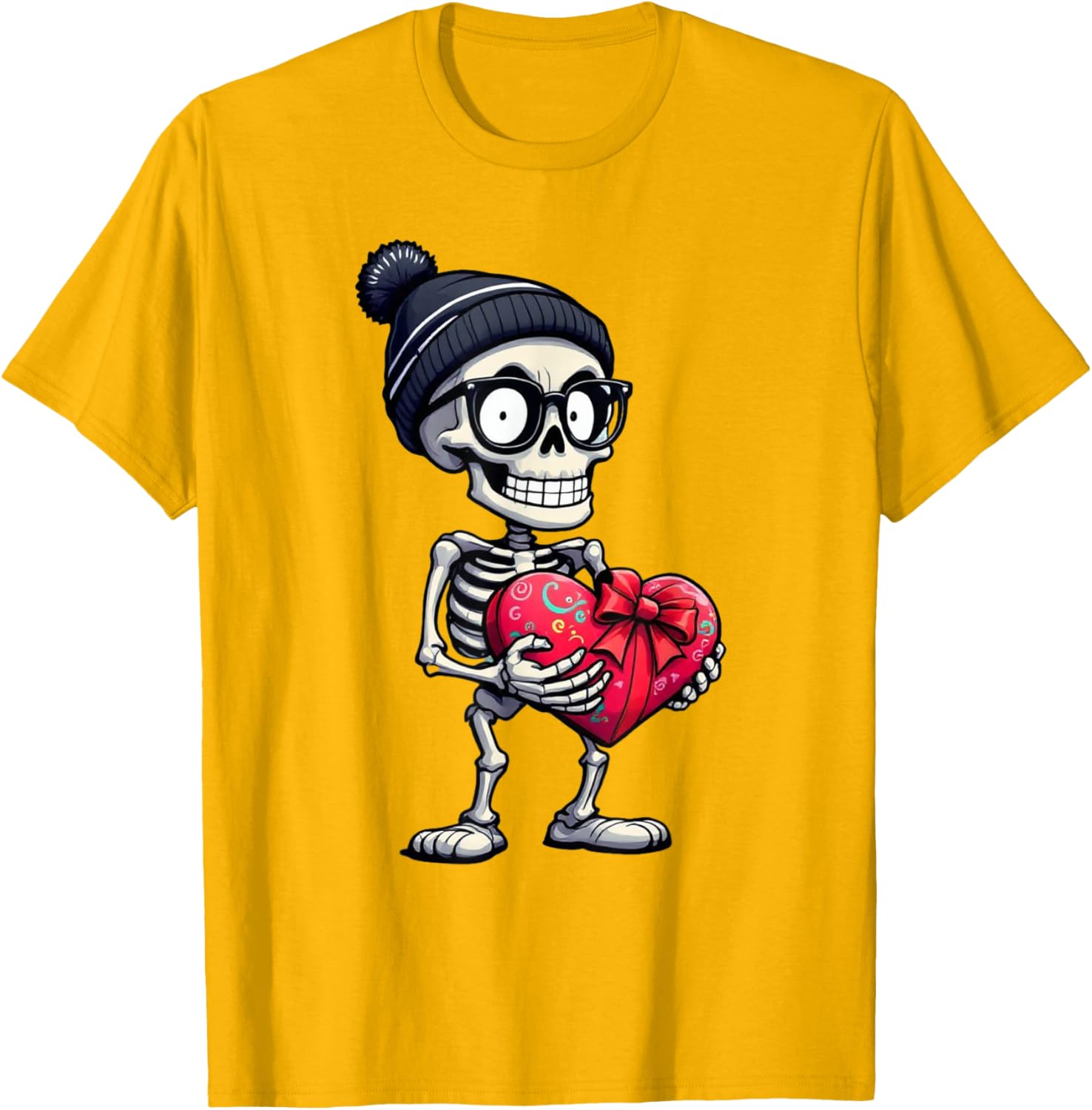 Funny Skeleton Heart Valentine's Day T-Shirt for Men and Women - 15