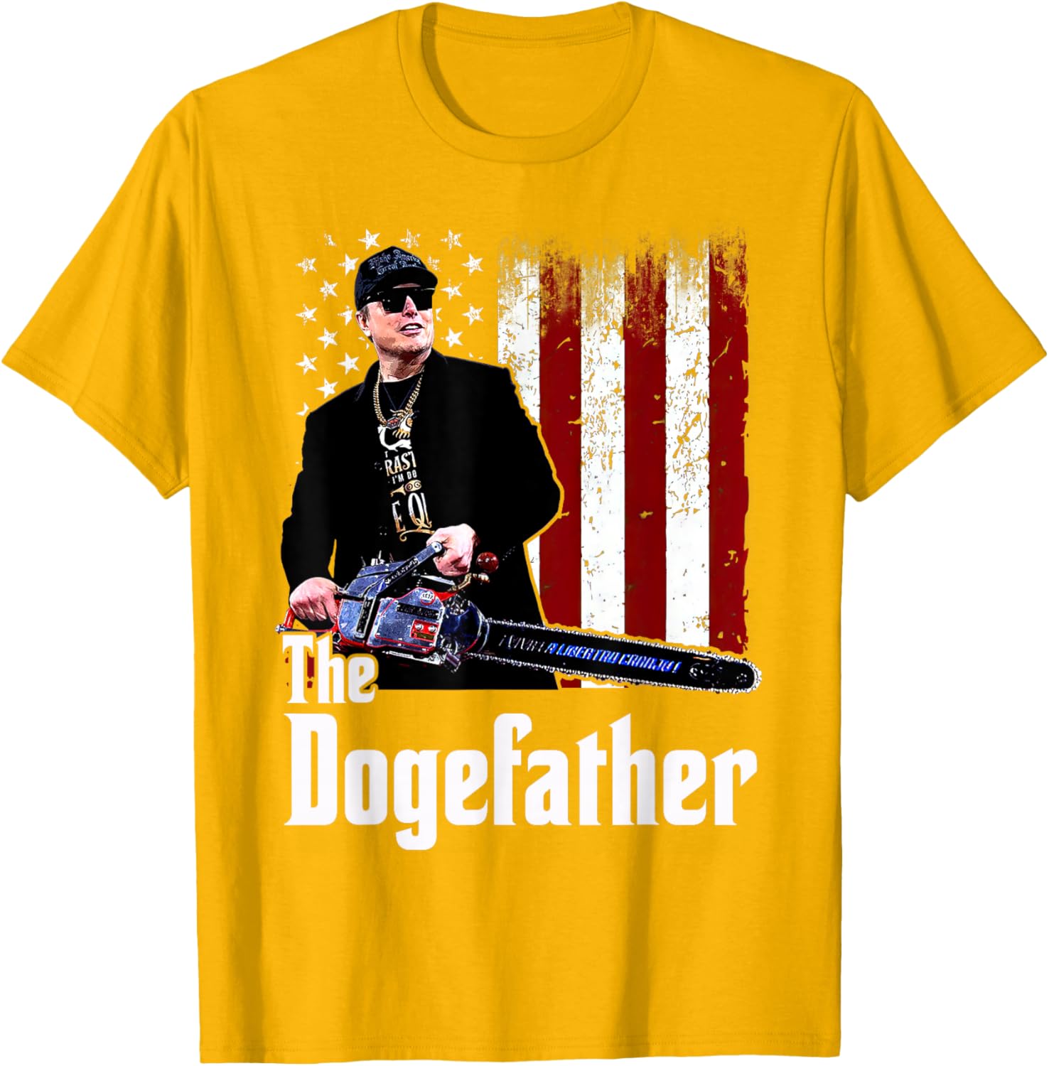 The Dogefather Chainsaw USA Flag T-Shirt for Men and Women - 6