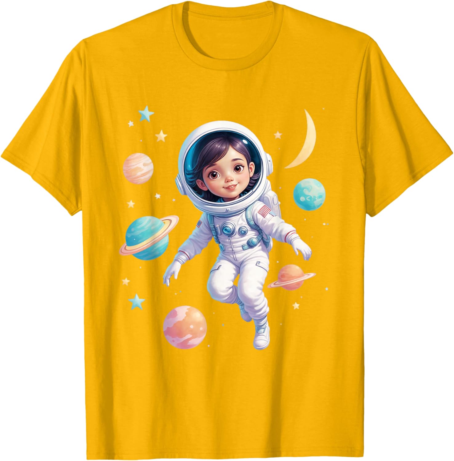 Cute Space Girl Astronaut T-Shirt for Cosmic Explorer Fans - 18