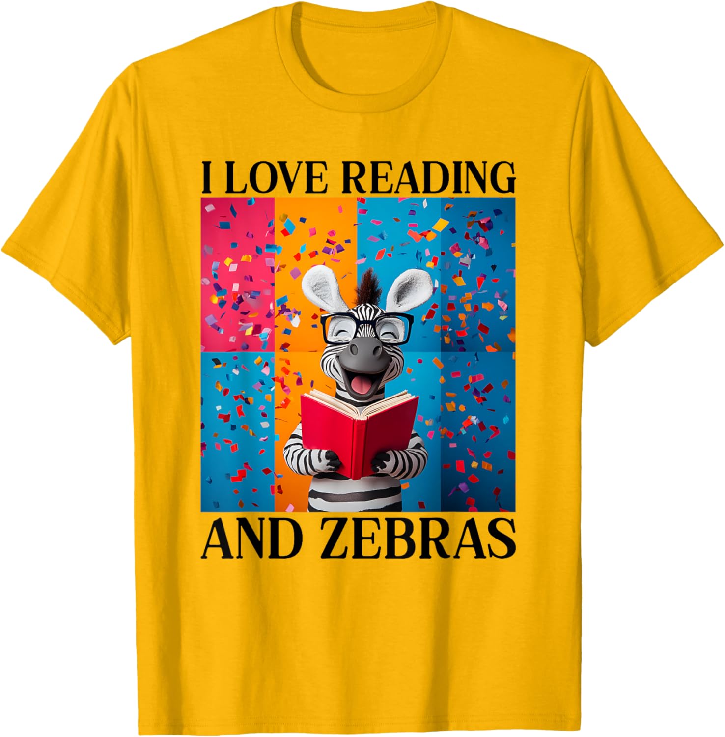 Cute Zebra Reading T-Shirt for Book Lovers - Love Reading Apparel - 9