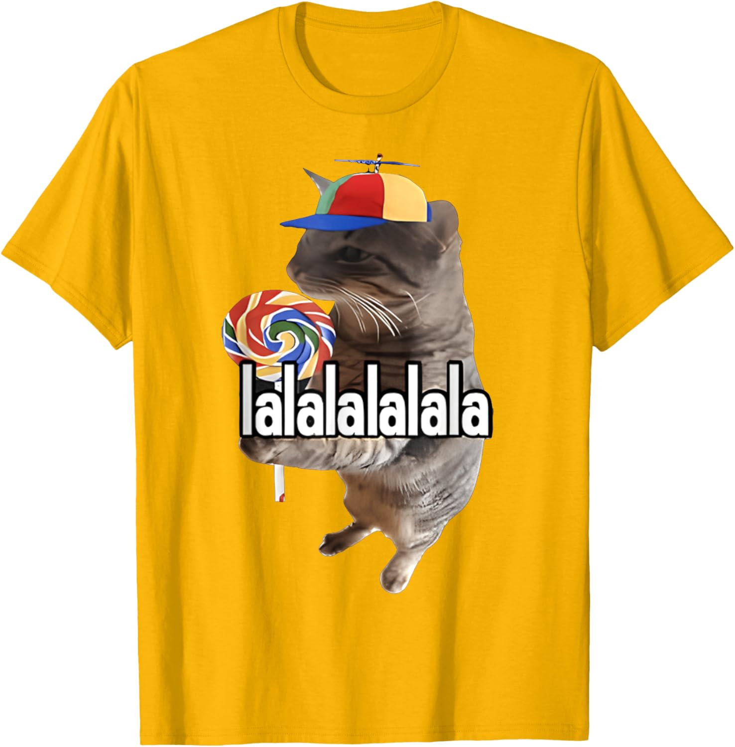 Silly Cat with Lollipop Funny Meme T-Shirt for Men, Women, Kids - 16
