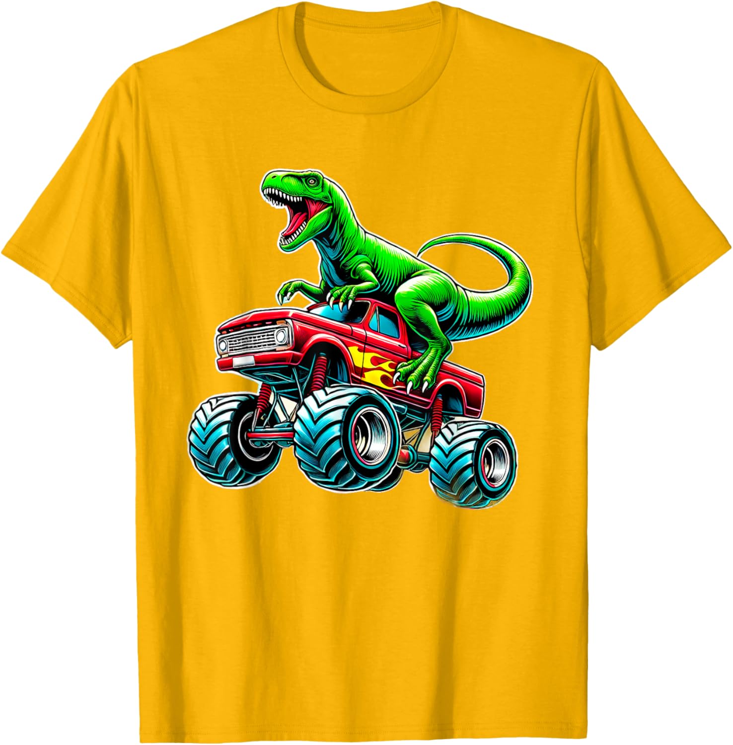 Monster Truck Dinosaur Birthday Party T-Shirt for Boys Fun Gift - 11