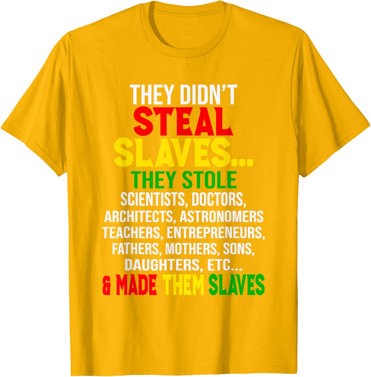 They Didn't Steal Slaves Melanin Black History Month T-Shirt for All - 5