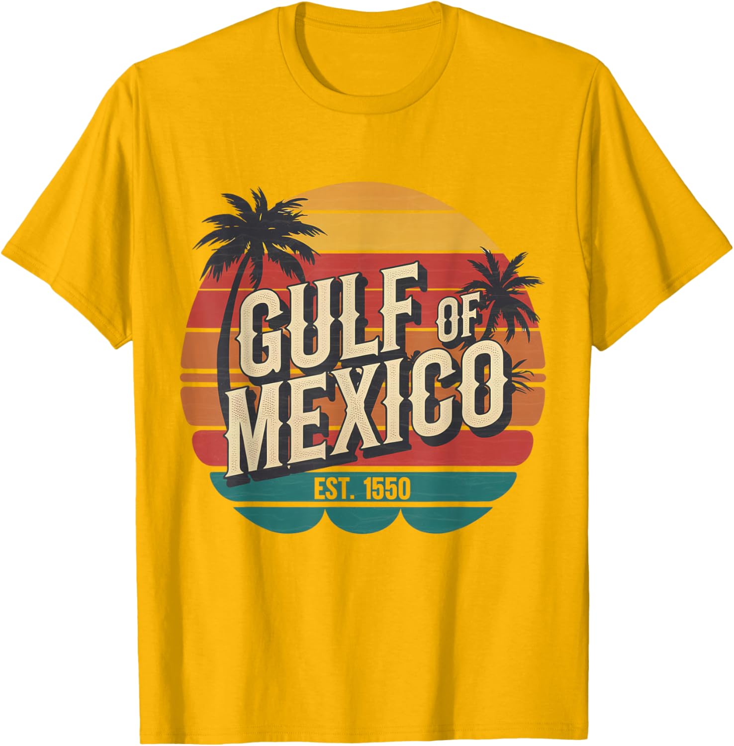 Vintage Gulf of Mexico EST 1550 Retro T-Shirt for Beach Lovers - 2