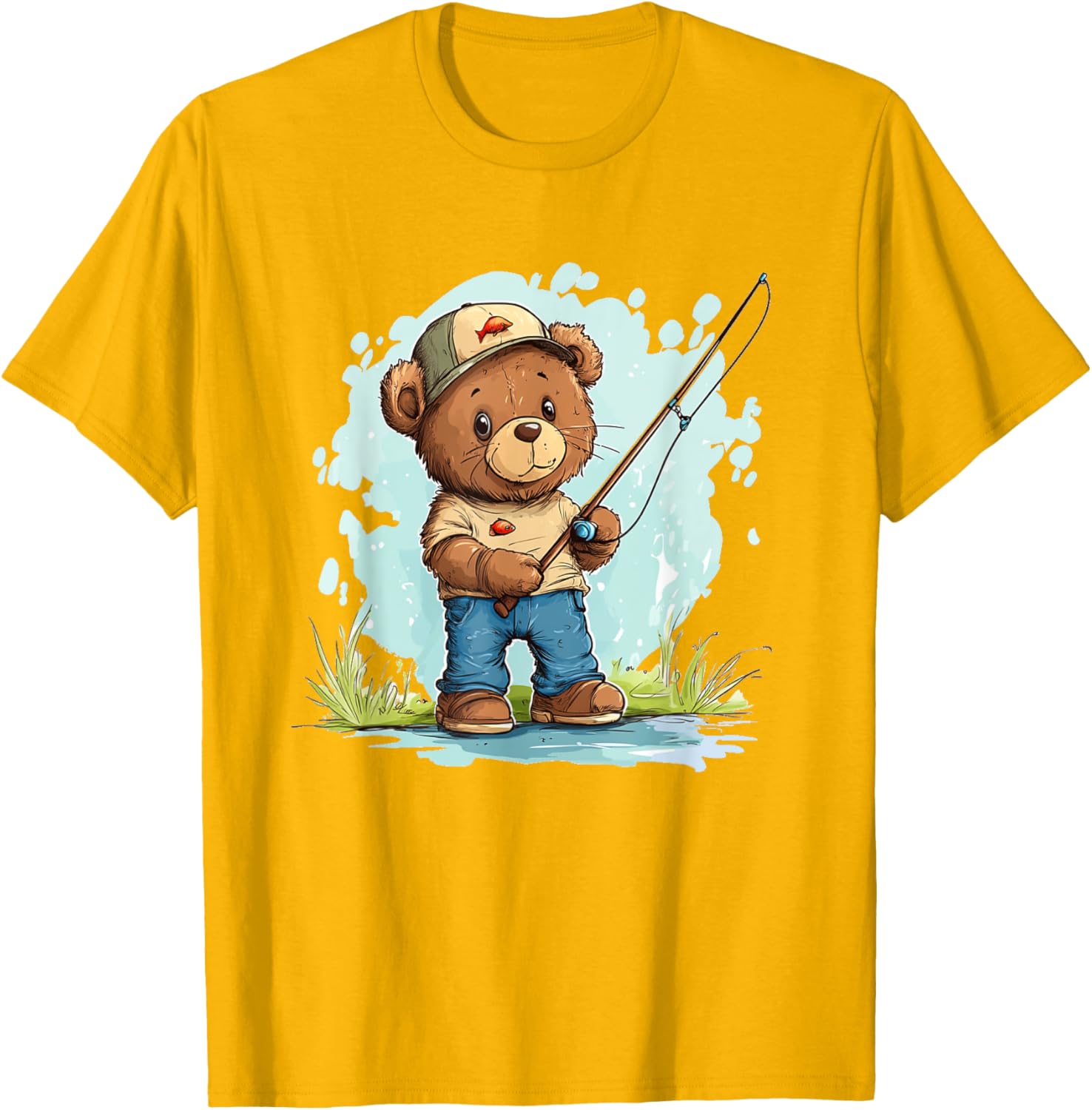 Fishing with Teddy Bear Graphic T-Shirt for Fun Seekers and Adventurers - 2