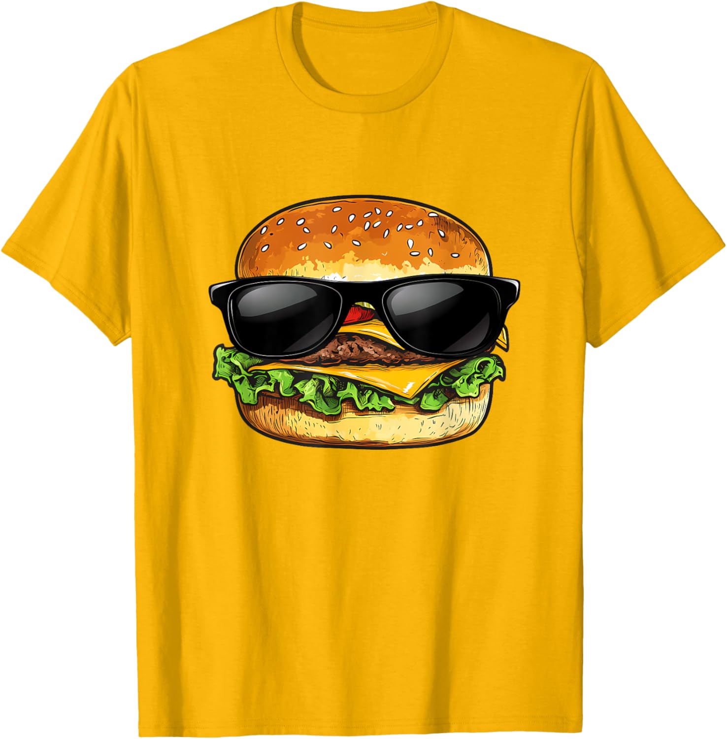 Funny Hamburger Sunglasses Cheese BBQ T-Shirt for Food Lovers - 26
