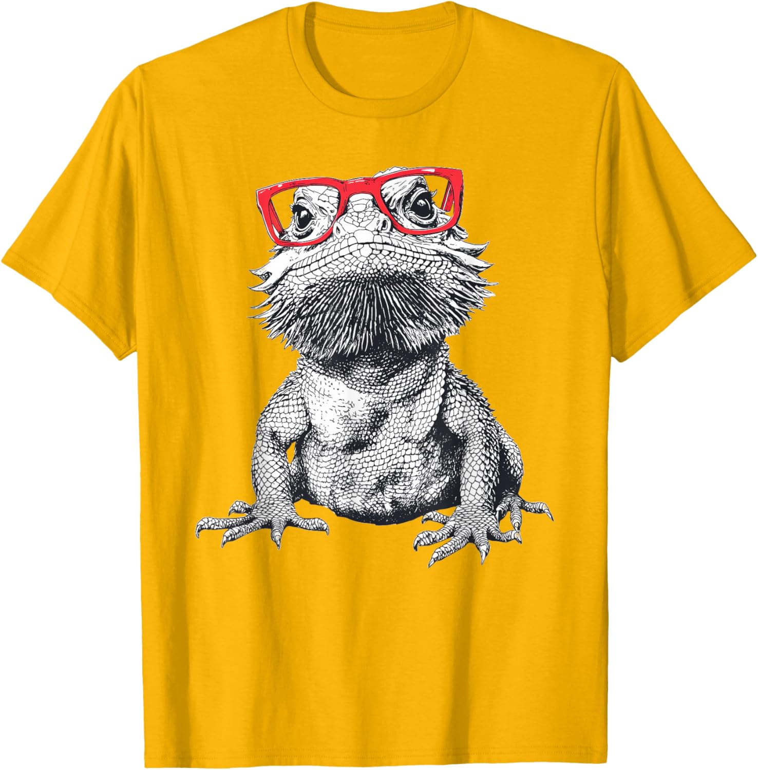Cool Bearded Dragon Nerdy Glasses T-Shirt for Fun Animal Lovers - 9