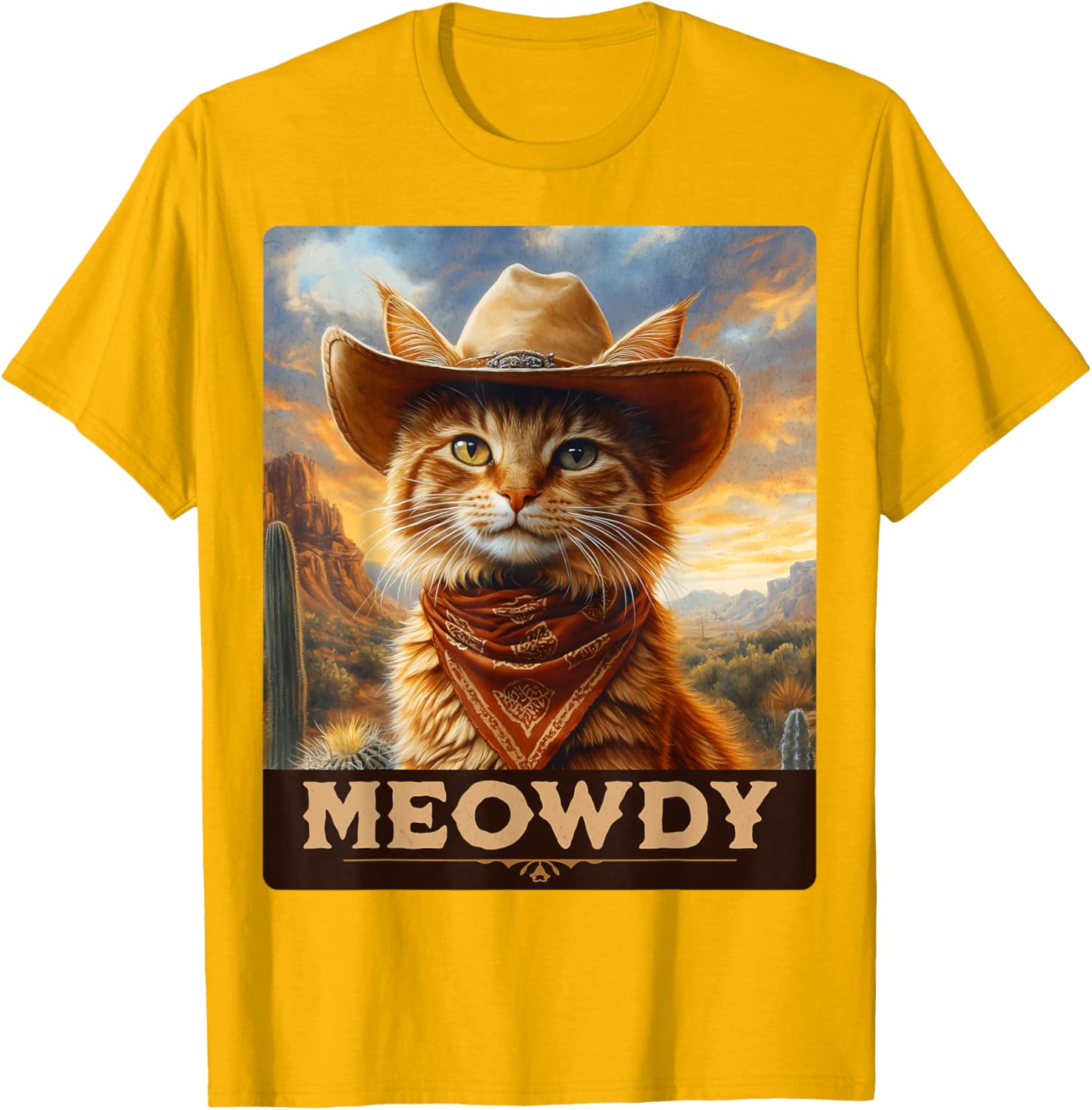 Meowdy Cowboy Cat T-Shirt for Wild West Cat Lovers and Fans - 29