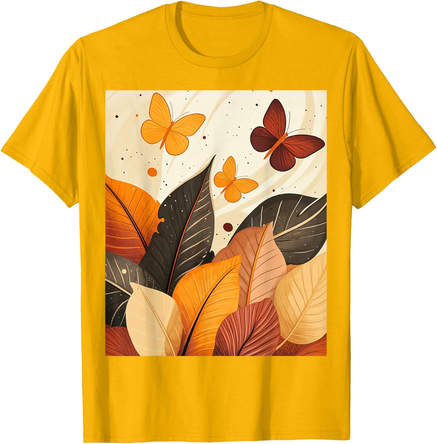 Autumn Leaves and Butterflies T-Shirt for Nature Lovers and Adventurers - 11